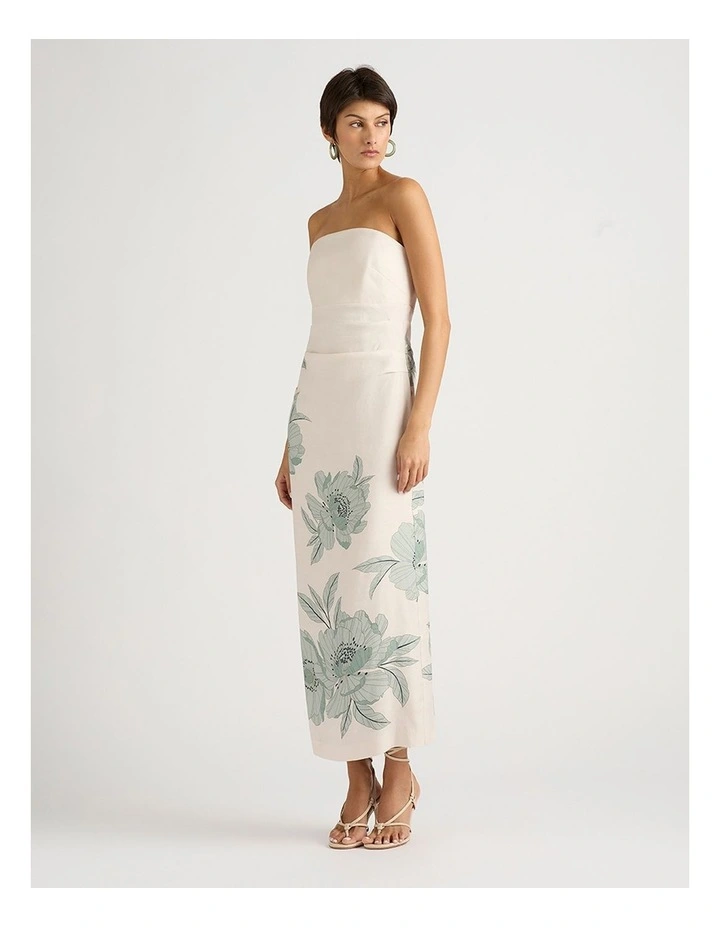 Atlanta Strapless Dress in Almond Multi image 2