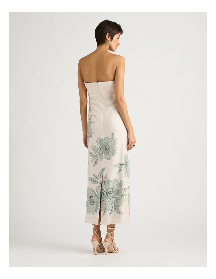 Atlanta Strapless Dress in Almond Multi image 3