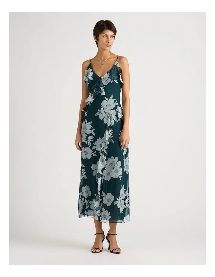 Atlanta Silk Dress in Peacock Multi image 1