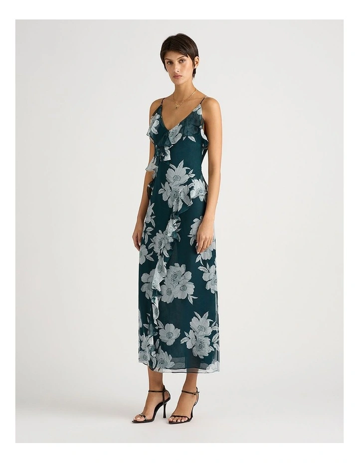 Atlanta Silk Dress in Peacock Multi image 2