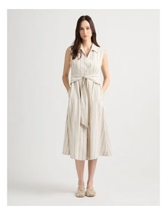 Gisella Shirt Dress in Fog Stripe
