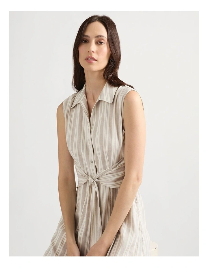 Gisella Shirt Dress in Fog Stripe image 4