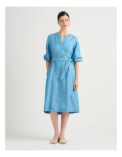 Talissa Linen Dress in Calypso Melange