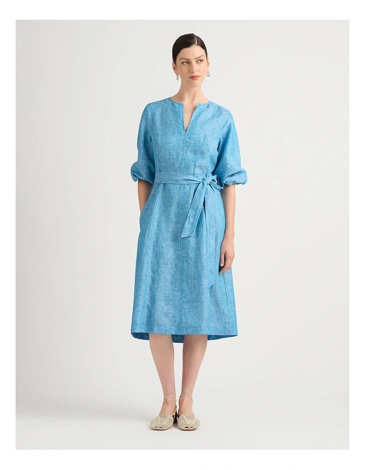 Talissa Linen Dress in Calypso Melange image 1