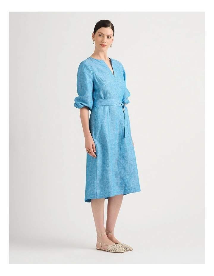 Talissa Linen Dress in Calypso Melange image 2