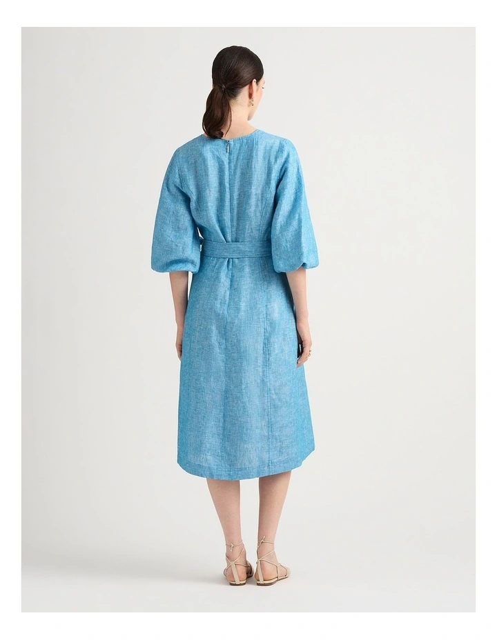 Talissa Linen Dress in Calypso Melange image 3