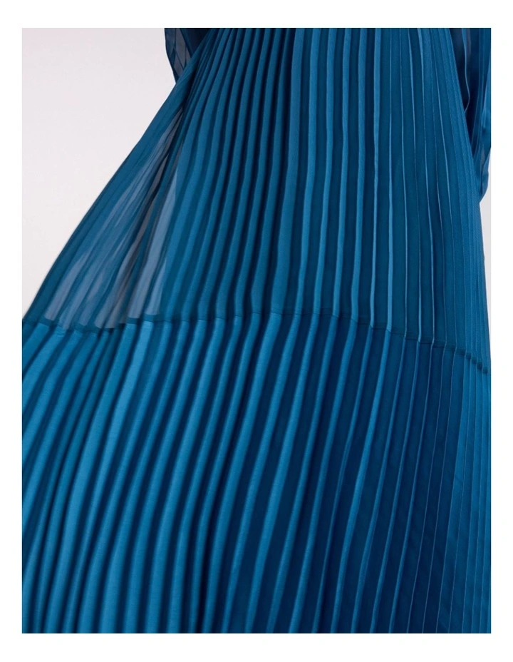 Donni Pleated Dress in Prussian Blue image 2