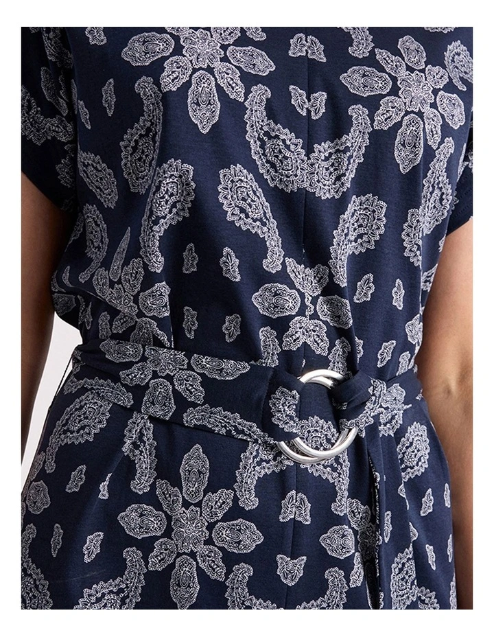Maisha Cotton Dress in Navy Multi image 4