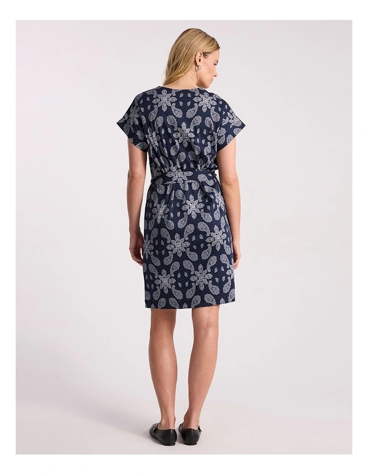 Maisha Cotton Dress in Navy Multi image 5