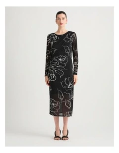 Cyrielle Mesh Dress in Black Multi
