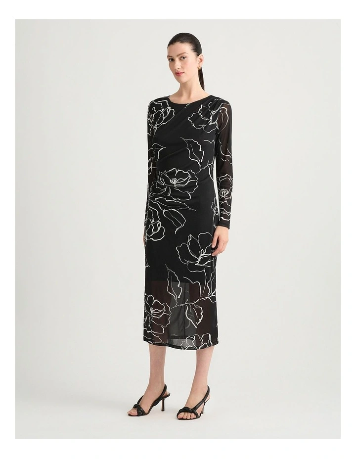 Cyrielle Mesh Dress in Black Multi image 2