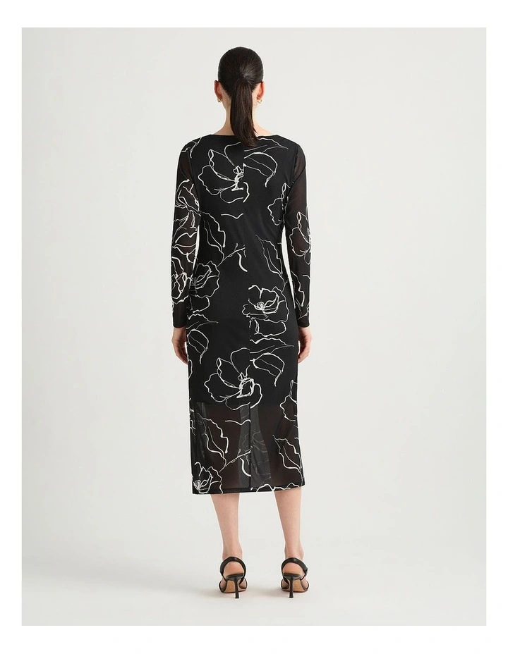 Cyrielle Mesh Dress in Black Multi image 3