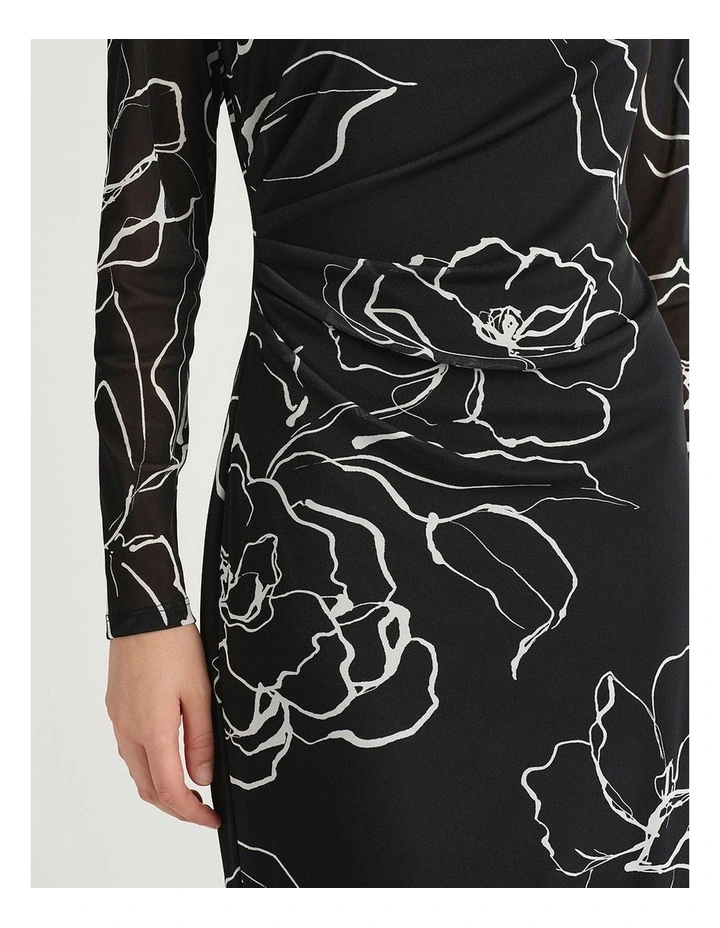 Cyrielle Mesh Dress in Black Multi image 4