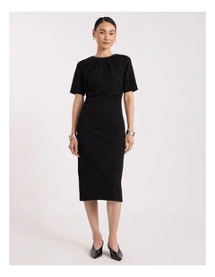 Solana Textured Jersey Dress in Black