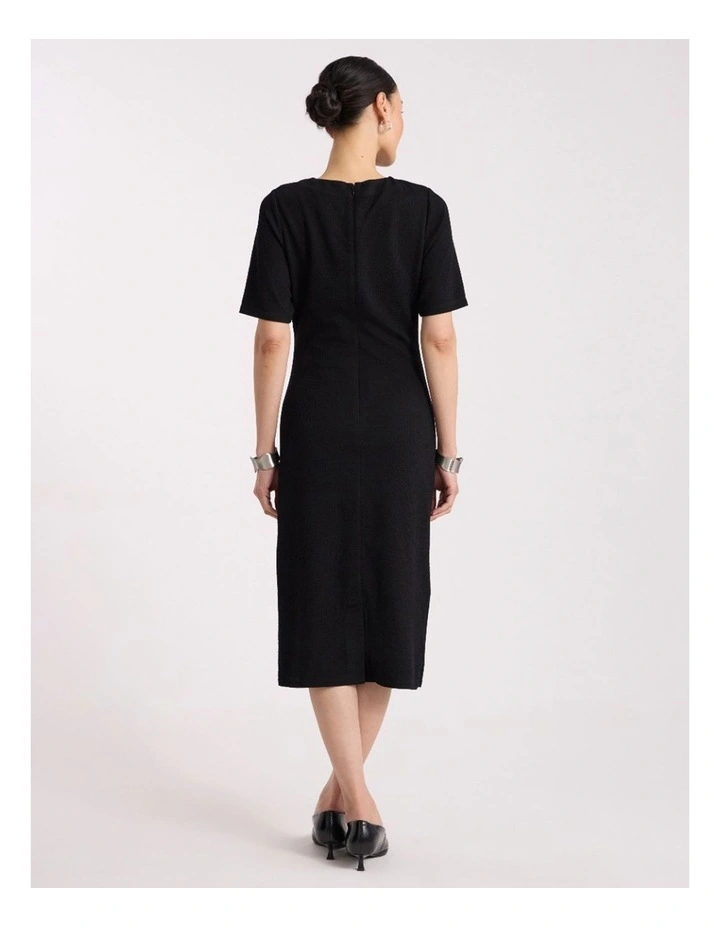 Solana Textured Jersey Dress in Black image 5