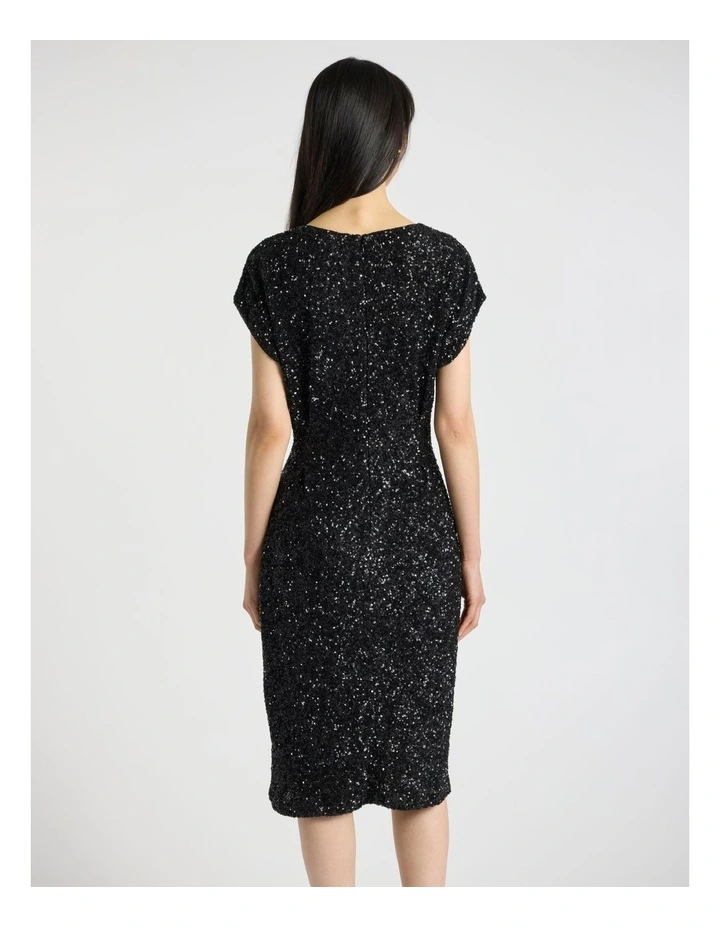 Phylis Sequin Dress in Black image 3