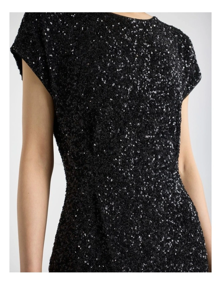 Phylis Sequin Dress in Black image 4