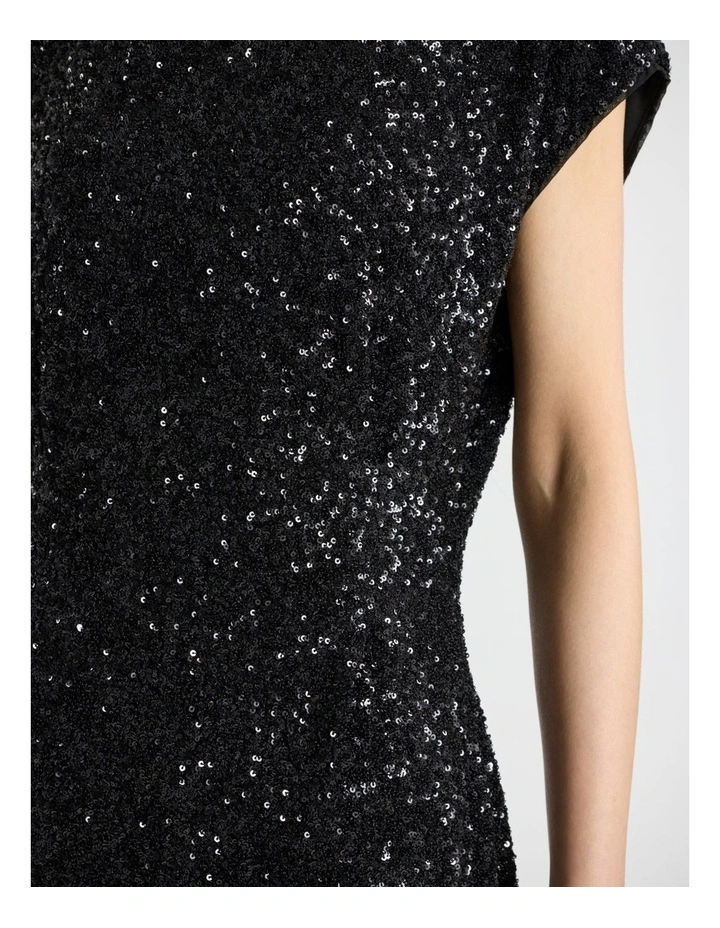 Phylis Sequin Dress in Black image 5