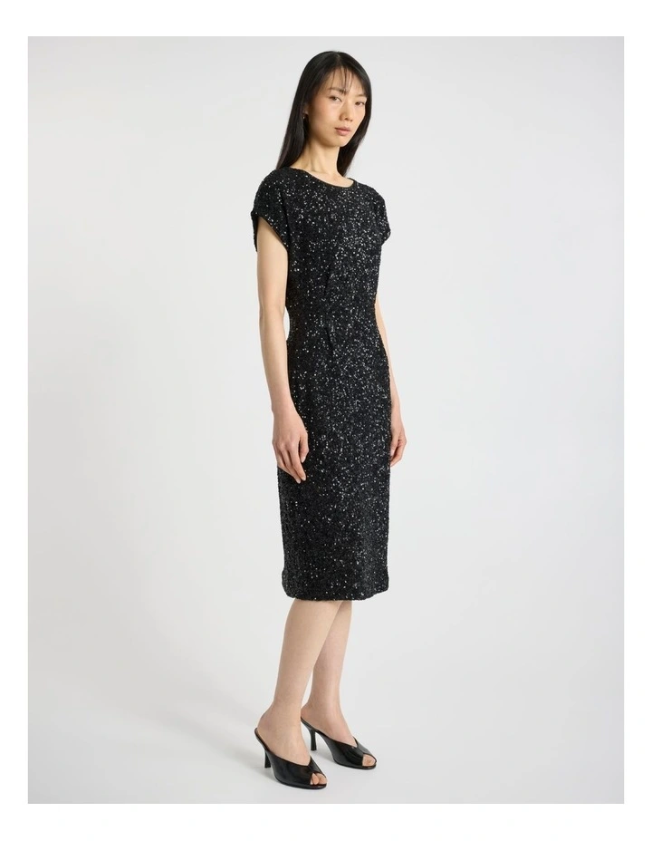 Phylis Sequin Dress in Black image 6