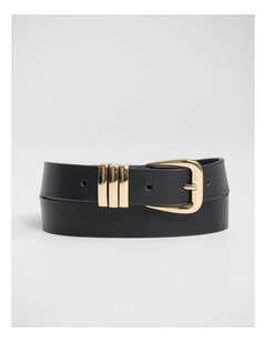 Essie Leather Belt in Black/Gold