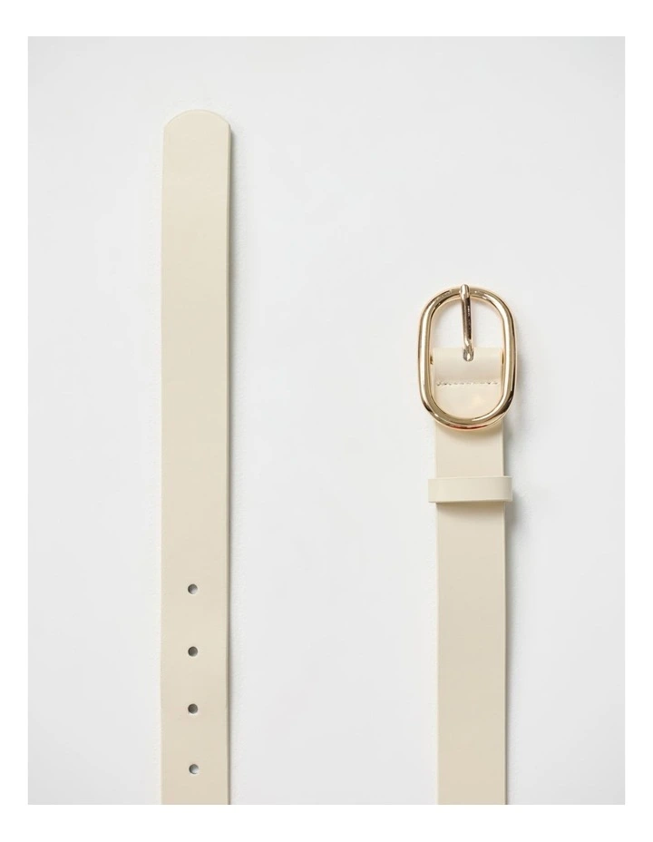 Kumru Leather Belt in Bone/Gold image 3