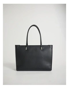 Sally Leather Tote Bag in Black