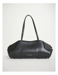 Serena Leather Shoulder Bag in Black