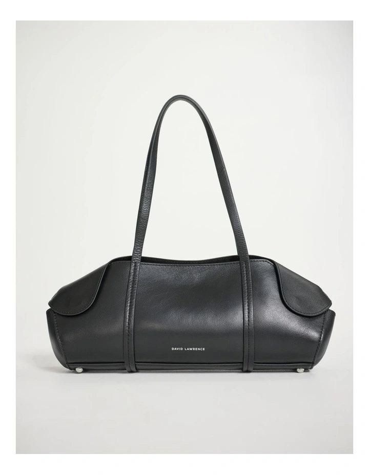 Serena Leather Shoulder Bag in Black image 1
