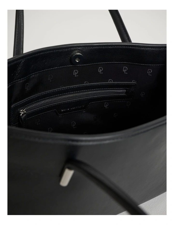 Sally Leather Shoulder Bag in Black image 3
