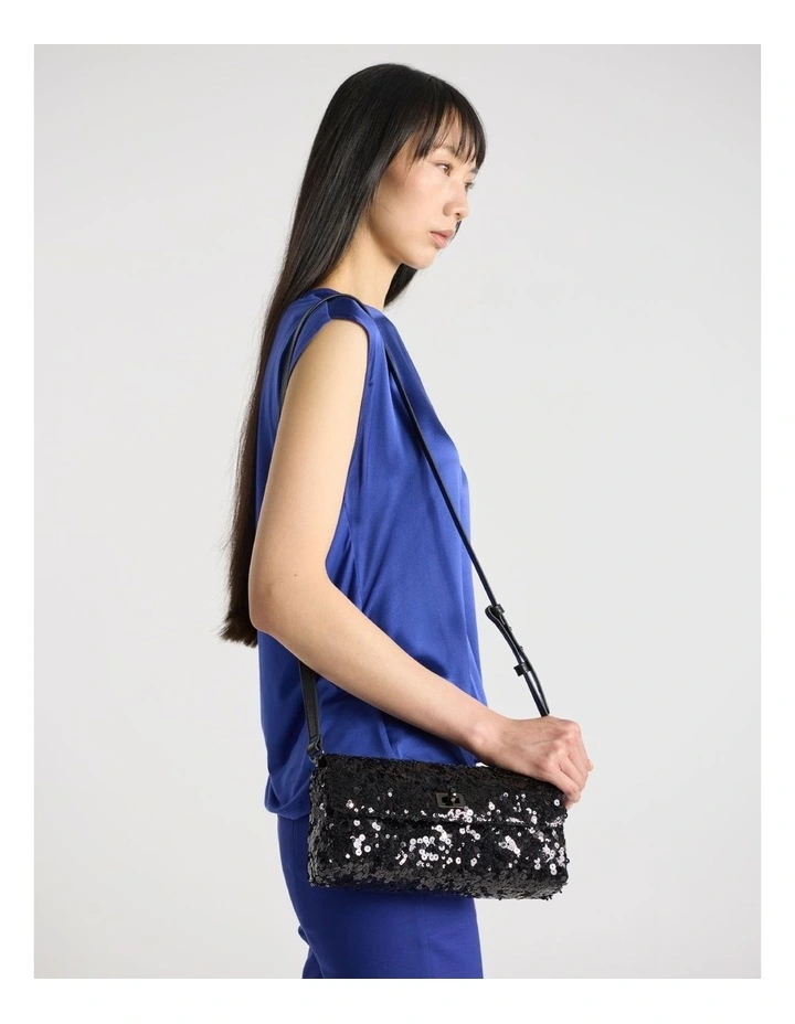 Maura Sequin Clutch in Bronze image 4