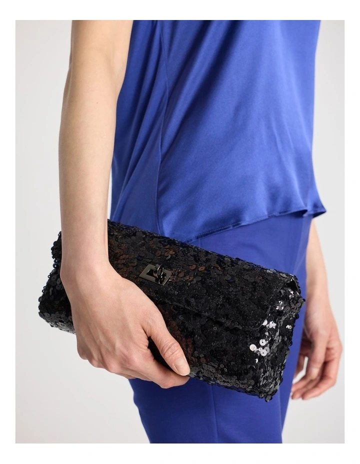 Maura Sequin Clutch in Bronze image 5