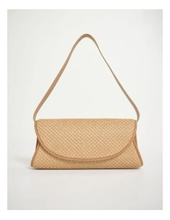 Zoya Raffia Shoulder Bag in Oak Multi