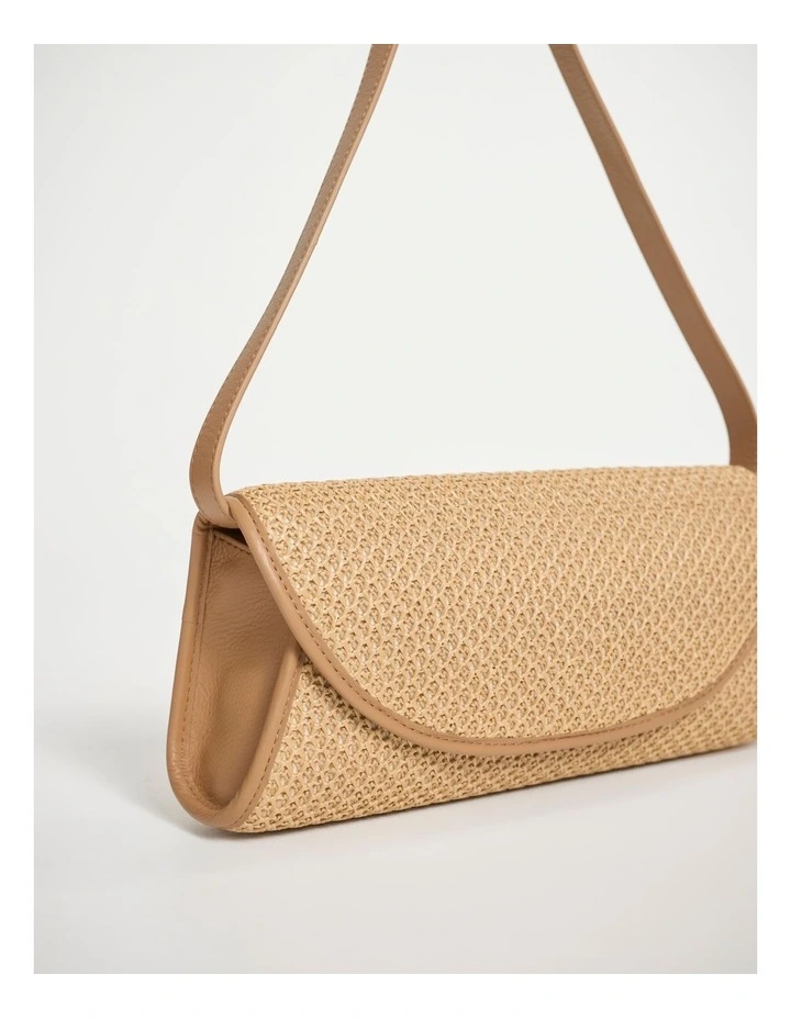 Zoya Raffia Shoulder Bag in Oak Multi image 2