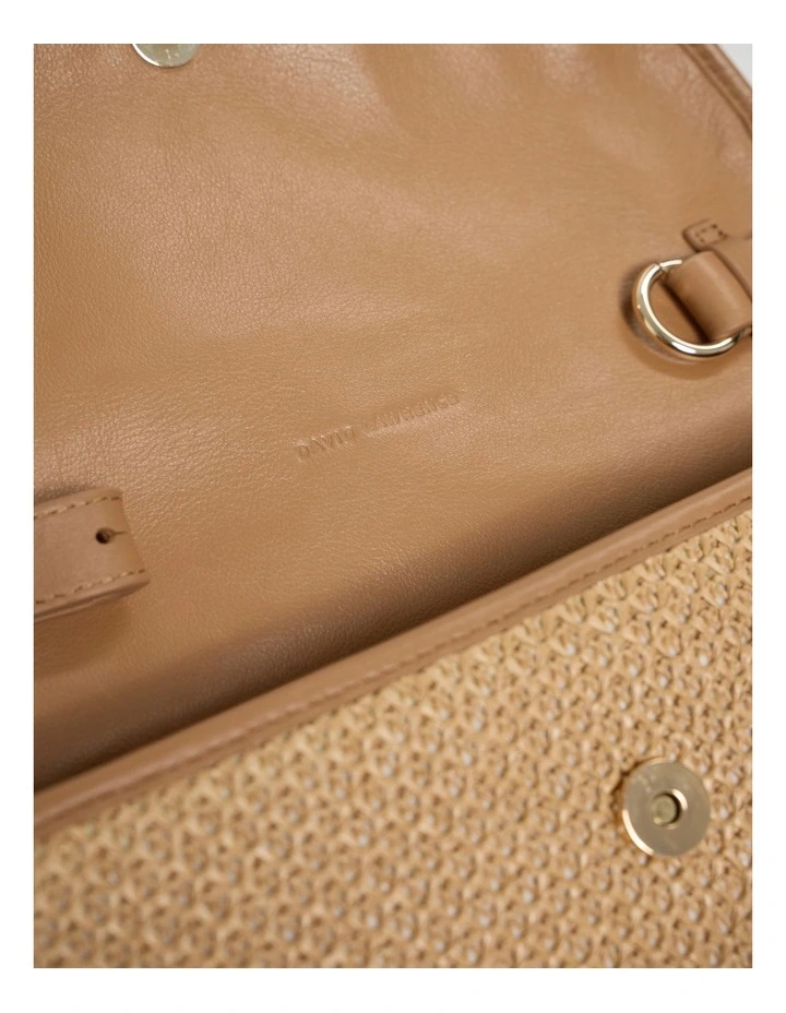 Zoya Raffia Shoulder Bag in Oak Multi image 4