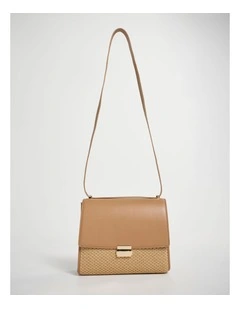 Saorise Raffia Crossbody Bag in Oak Multi