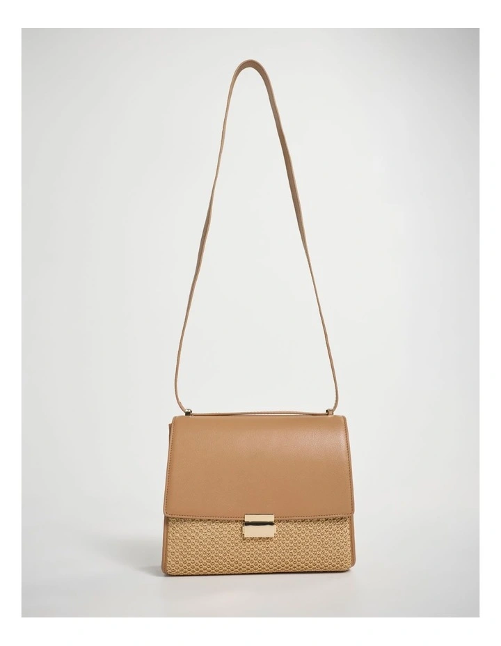 Saorise Raffia Crossbody Bag in Oak Multi image 1
