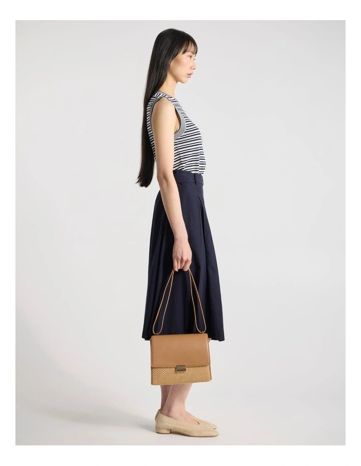 Saorise Raffia Crossbody Bag in Oak Multi image 4