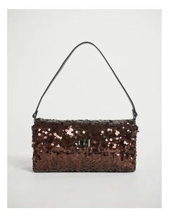 Maura Sequin Clutch in Black