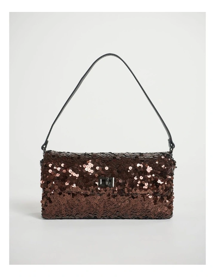 Maura Sequin Clutch in Black image 1