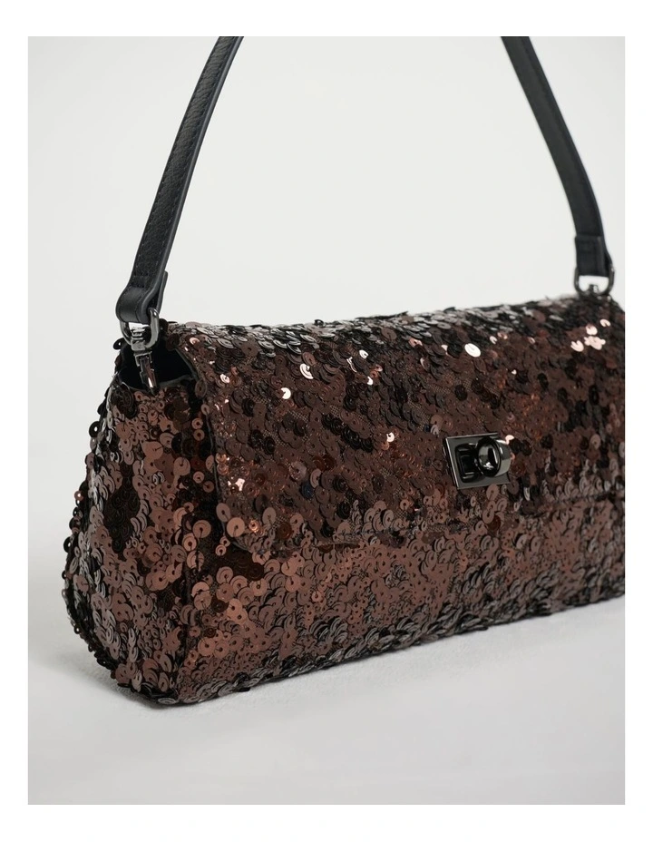 Maura Sequin Clutch in Black image 2