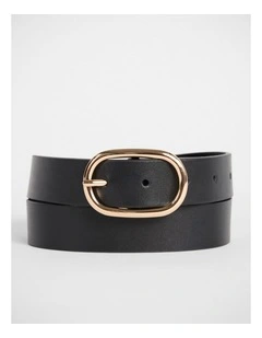 Kumru Leather Belt in Black/Gold