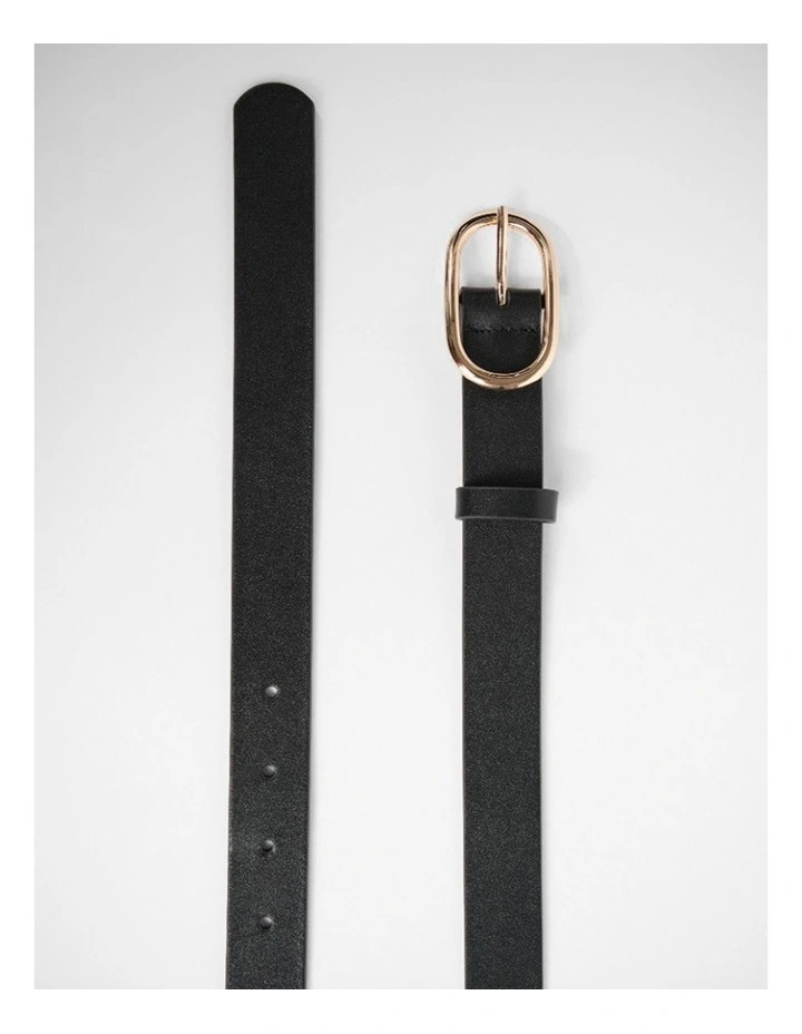 Kumru Leather Belt in Black/Gold image 3