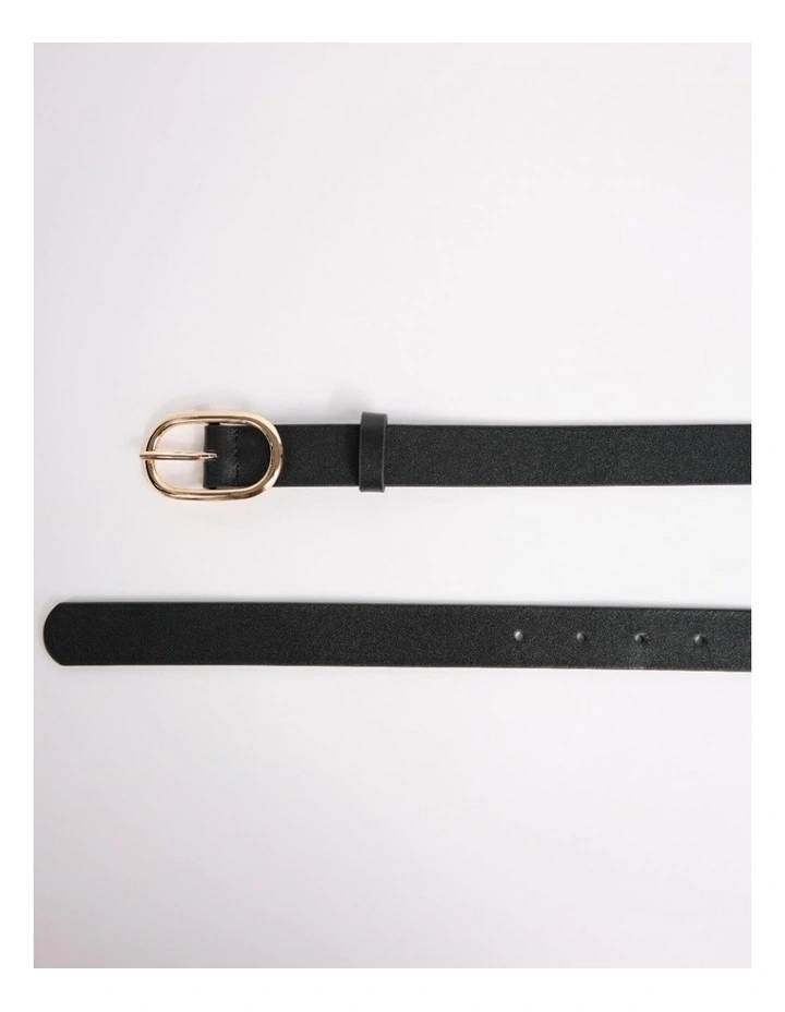 Kumru Leather Belt in Black/Gold image 4