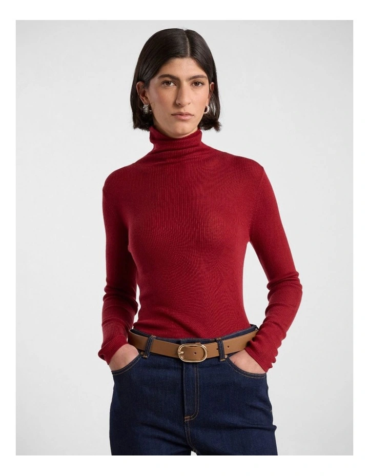Kumru Leather Belt in Tan/Gold image 2