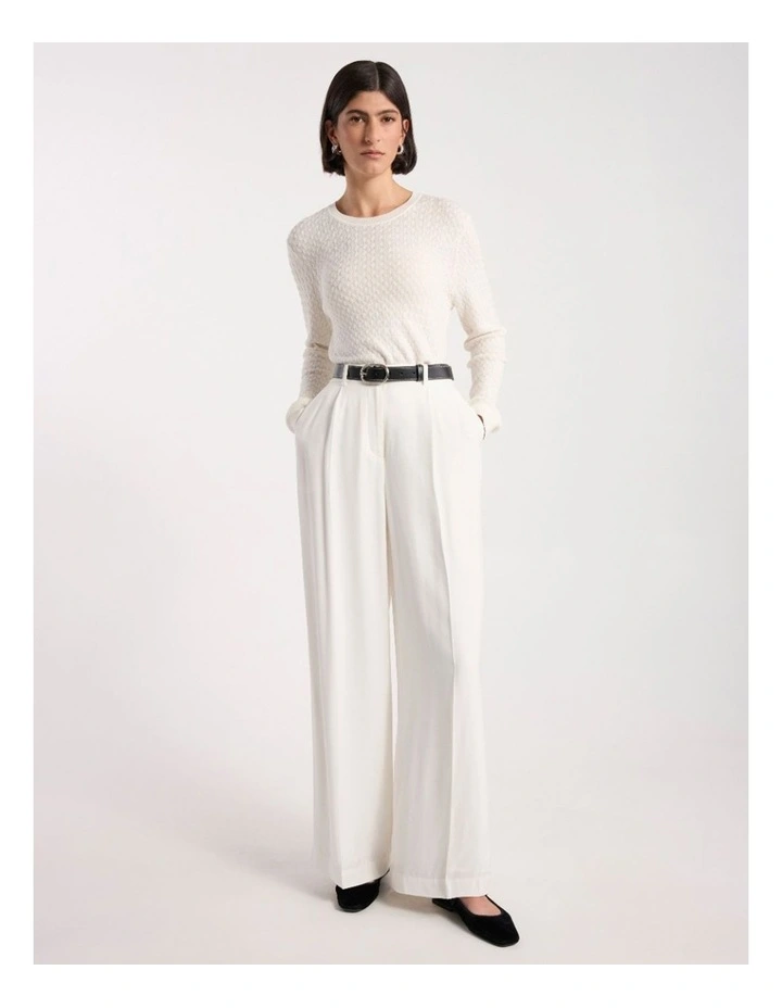 Jagger Leather Contrast Belt in Black/White image 3