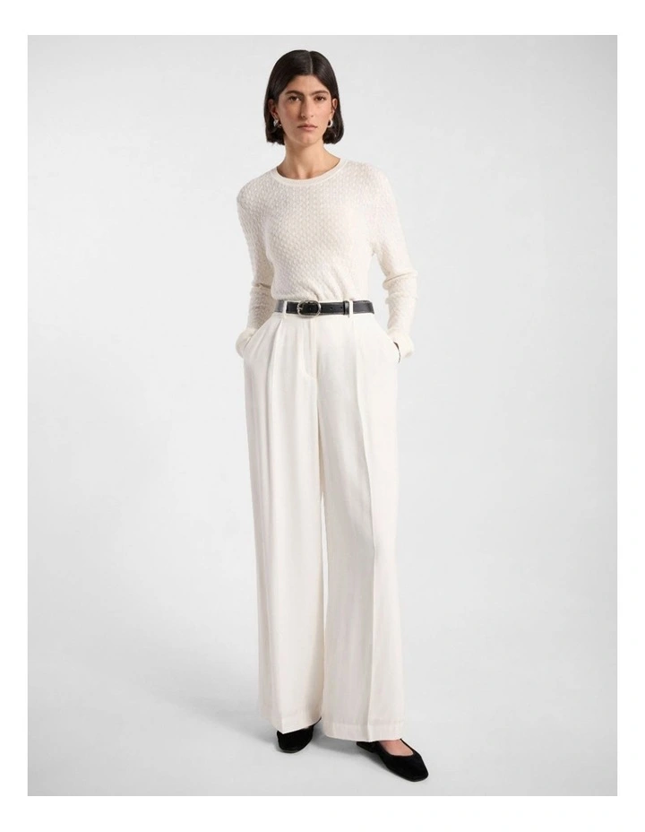 Jagger Leather Contrast Belt in Black/White image 4