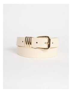 Essie Leather Belt in Bone/Gold