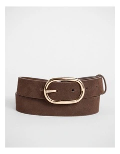 Kumru Leather Suede Belt in Chocolate