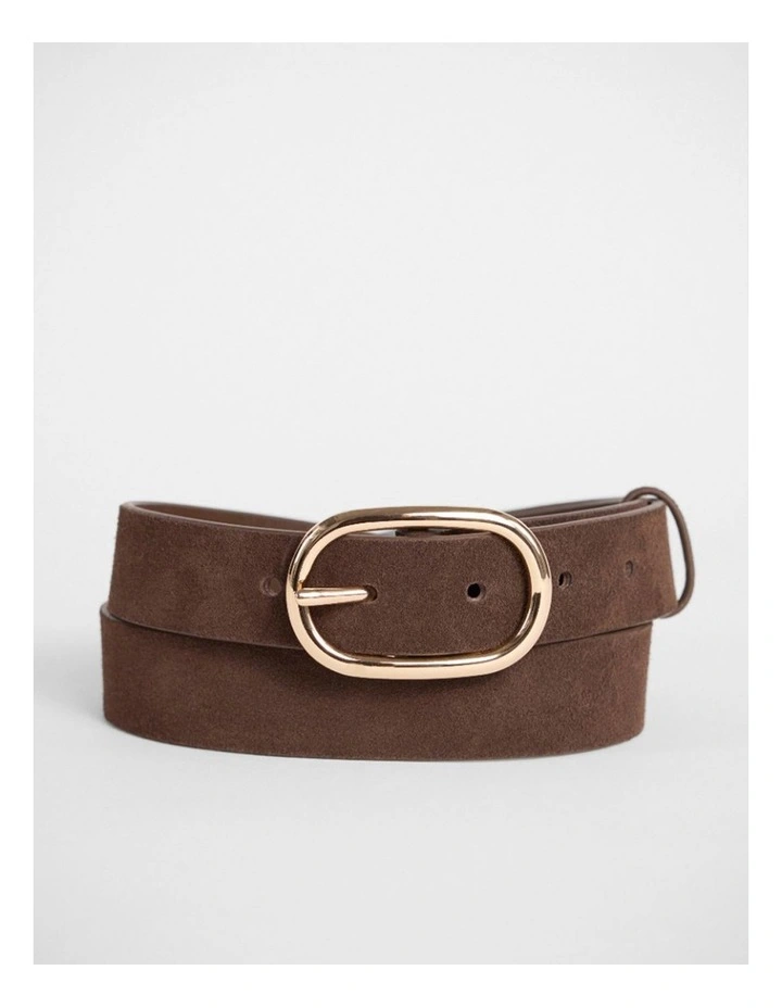 Kumru Leather Suede Belt in Chocolate image 1