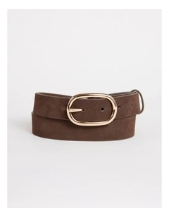 Kumru Leather Suede Belt in Chocolate